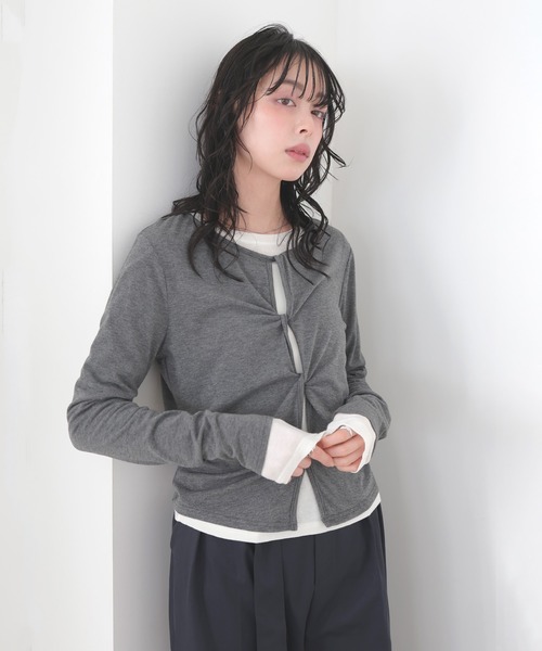 LIAN（リアン）の「2WAYクロスデザインプルオーバー（Tシャツ/カットソー・レディース・ブラック/グレー/イエロー・FREE）」の8枚目の写真