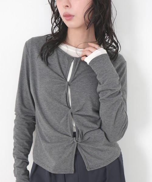 LIAN（リアン）の「2WAYクロスデザインプルオーバー（Tシャツ/カットソー・レディース・ブラック/グレー/イエロー・FREE）」の9枚目の写真