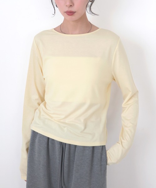 LIAN（リアン）の「2WAYクロスデザインプルオーバー（Tシャツ/カットソー・レディース・ブラック/グレー/イエロー・FREE）」の18枚目の写真