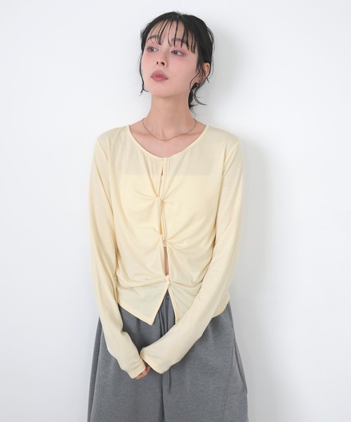 LIAN（リアン）の「2WAYクロスデザインプルオーバー（Tシャツ/カットソー・レディース・ブラック/グレー/イエロー・FREE）」の19枚目の写真