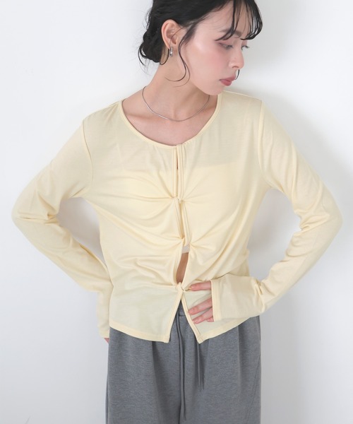 LIAN（リアン）の「2WAYクロスデザインプルオーバー（Tシャツ/カットソー・レディース・ブラック/グレー/イエロー・FREE）」の20枚目の写真