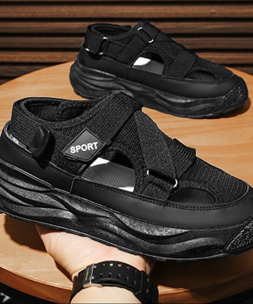 WESTBOY（ウエストボーイ）の「厚底 ベルクロ ユニセックス ボリュームソール スポーツサンダル WO26S4SD11（サンダル・メンズ・ブラック/グレー・44/43/42/41）」の6枚目の写真