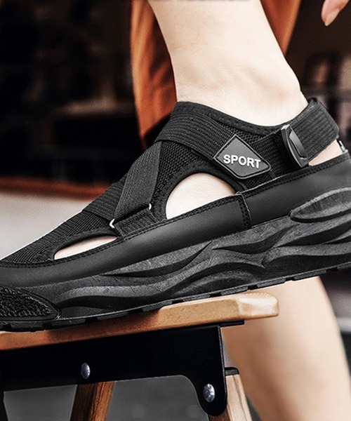 WESTBOY（ウエストボーイ）の「厚底 ベルクロ ユニセックス ボリュームソール スポーツサンダル WO26S4SD11（サンダル・メンズ・ブラック/グレー・44/43/42/41）」の3枚目の写真