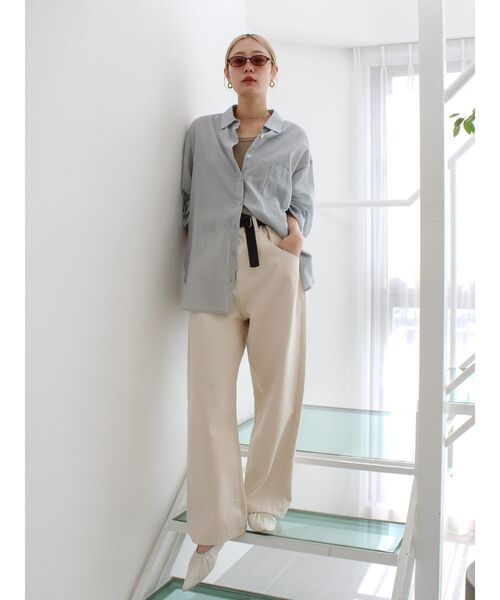 Ungrid（アングリッド）の「シアールーズシャツ（シャツ/ブラウス・レディース・イエロー/ブルー/オフホワイト/パープル・FREE）」の5枚目の写真