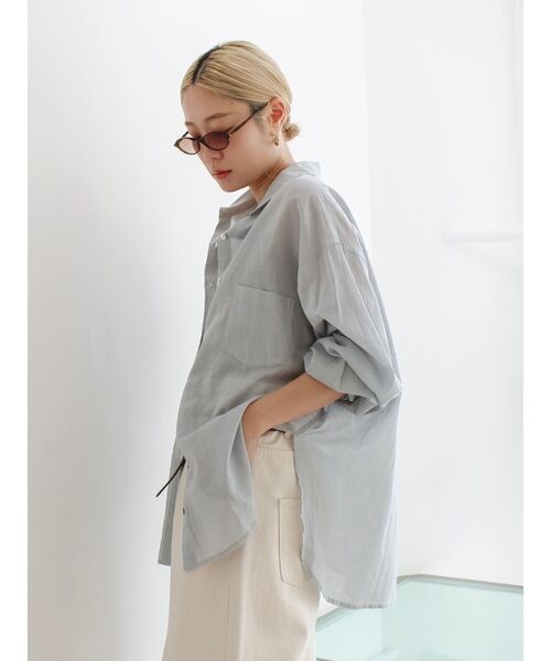 Ungrid（アングリッド）の「シアールーズシャツ（シャツ/ブラウス・レディース・イエロー/ブルー/オフホワイト/パープル・FREE）」の9枚目の写真