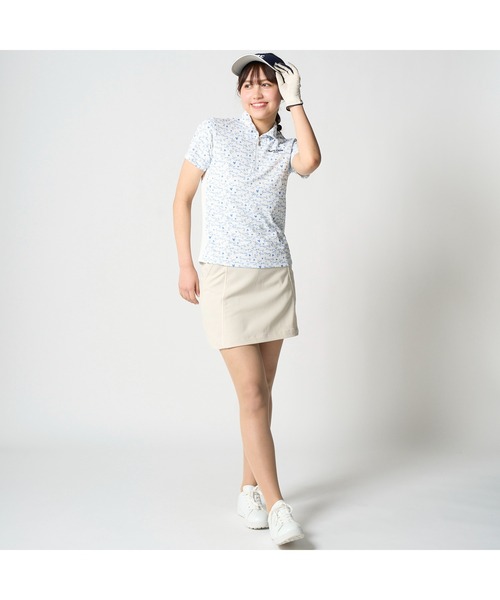 marie claire（マリ・クレール）の「marie claire GOLF/マリクレール ゴルフ ゴルフウェア 吸汗速乾 UVカット 総柄 ハーフジップ 半袖シャツ（Tシャツ/カットソー・レディース・ラベンダー/ネイビー/ホワイト・M/L/LL/3L）」の18枚目の写真