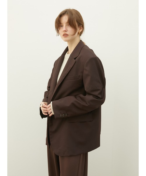 LA PEAU DE GEM（ラポドゥジェム）の「【LA PEAU DE GEM】T jacket/”T”ジャケット（テーラードジャケット・レディース・バーガンディー/グレー・FREE）」の4枚目の写真