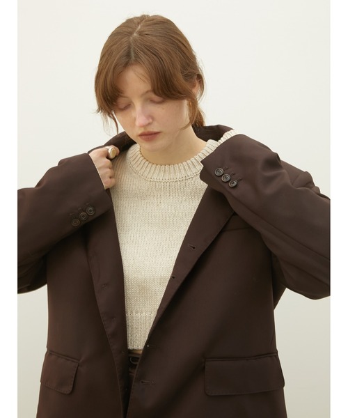 LA PEAU DE GEM（ラポドゥジェム）の「【LA PEAU DE GEM】T jacket/”T”ジャケット（テーラードジャケット・レディース・バーガンディー/グレー・FREE）」の6枚目の写真