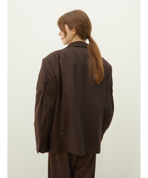 LA PEAU DE GEM（ラポドゥジェム）の「【LA PEAU DE GEM】T jacket/”T”ジャケット（テーラードジャケット・レディース・バーガンディー/グレー・FREE）」の8枚目の写真