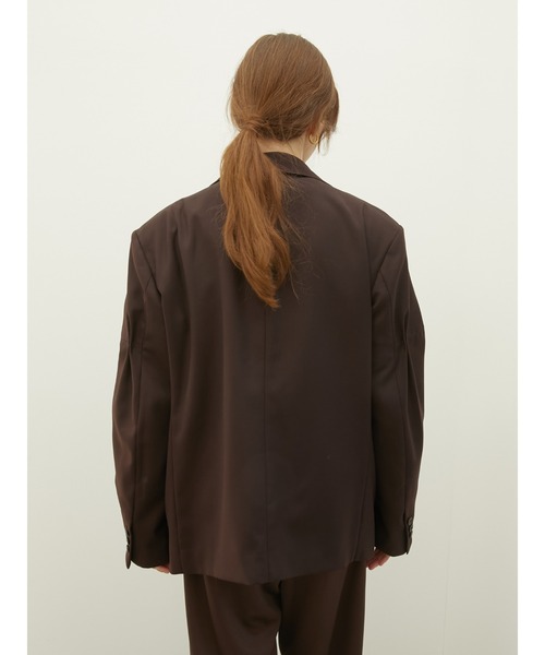 LA PEAU DE GEM（ラポドゥジェム）の「【LA PEAU DE GEM】T jacket/”T”ジャケット（テーラードジャケット・レディース・バーガンディー/グレー・FREE）」の9枚目の写真