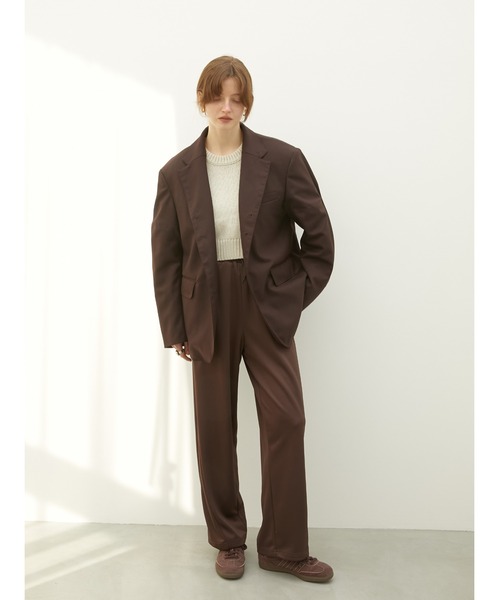 LA PEAU DE GEM（ラポドゥジェム）の「【LA PEAU DE GEM】T jacket/”T”ジャケット（テーラードジャケット・レディース・バーガンディー/グレー・FREE）」の10枚目の写真