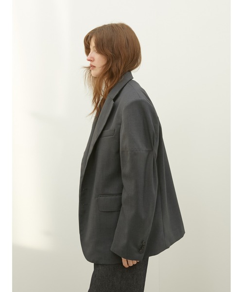 LA PEAU DE GEM（ラポドゥジェム）の「【LA PEAU DE GEM】T jacket/”T”ジャケット（テーラードジャケット・レディース・バーガンディー/グレー・FREE）」の13枚目の写真