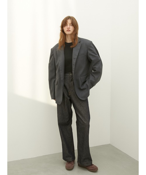 LA PEAU DE GEM（ラポドゥジェム）の「【LA PEAU DE GEM】T jacket/”T”ジャケット（テーラードジャケット・レディース・バーガンディー/グレー・FREE）」の15枚目の写真