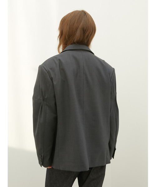 LA PEAU DE GEM（ラポドゥジェム）の「【LA PEAU DE GEM】T jacket/”T”ジャケット（テーラードジャケット・レディース・バーガンディー/グレー・FREE）」の14枚目の写真