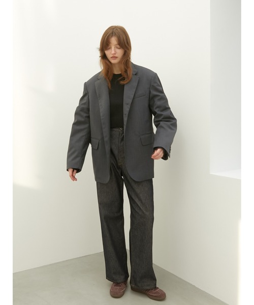 LA PEAU DE GEM（ラポドゥジェム）の「【LA PEAU DE GEM】T jacket/”T”ジャケット（テーラードジャケット・レディース・バーガンディー/グレー・FREE）」の16枚目の写真