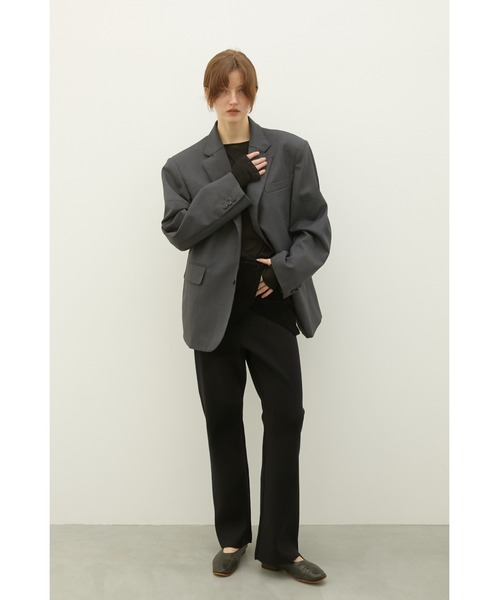 LA PEAU DE GEM（ラポドゥジェム）の「【LA PEAU DE GEM】T jacket/”T”ジャケット（テーラードジャケット・レディース・バーガンディー/グレー・FREE）」の18枚目の写真