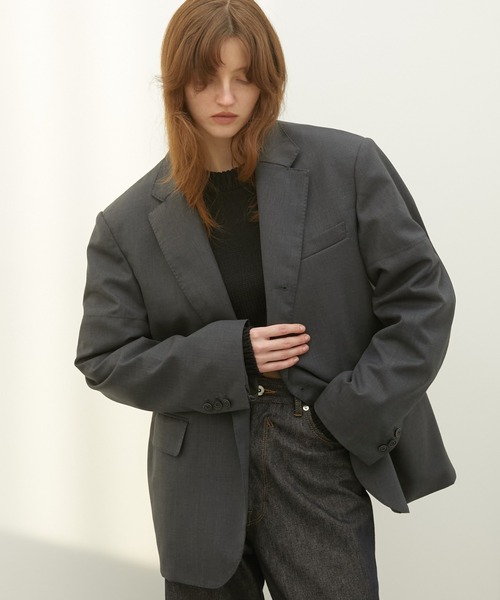 LA PEAU DE GEM(ラポドゥジェム)の「【LA PEAU DE GEM】T jacket/”T”ジャケット(テーラードジャケット・レディース・バーガンディー/グレー・FREE)」の21枚目の写真