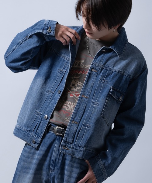 improves(インプローブス)の「デニム ジージャン(デニムジャケット・メンズ・ブラック/ブルー/サックスブルー/ブラック系・X-LARGE/LARGE/MEDIUM/SMALL)」の1枚目の写真