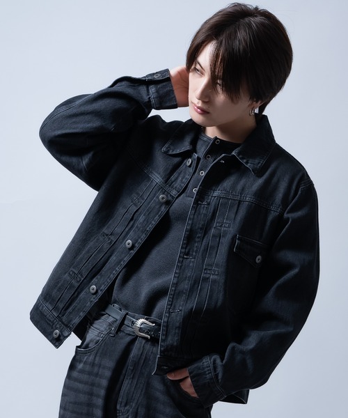 improves(インプローブス)の「デニム ジージャン(デニムジャケット・メンズ・ブラック/ブルー/サックスブルー/ブラック系・X-LARGE/LARGE/MEDIUM/SMALL)」の10枚目の写真