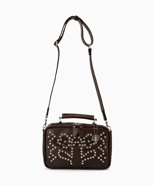 HEY!MrsROSE（ヘイミセスローズ）の「HEY! Mrs ROSE(ヘイ！ミセスローズ)Rhinestone Mini Boston（ショルダーバッグ・レディース・ブラウン/ブラック/チェック/イエロー・FREE）」の11枚目の写真