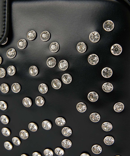 HEY!MrsROSE（ヘイミセスローズ）の「HEY! Mrs ROSE(ヘイ！ミセスローズ)Rhinestone Mini Boston（ショルダーバッグ・レディース・ブラウン/ブラック/チェック/イエロー・FREE）」の15枚目の写真