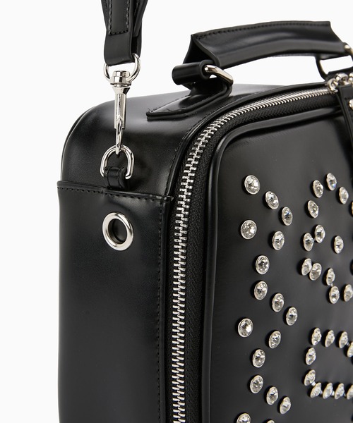 HEY!MrsROSE（ヘイミセスローズ）の「HEY! Mrs ROSE(ヘイ！ミセスローズ)Rhinestone Mini Boston（ショルダーバッグ・レディース・ブラウン/ブラック/チェック/イエロー・FREE）」の16枚目の写真