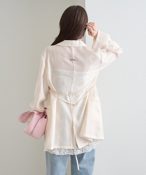 mystic(ミスティック)の「ベルト付きシアージャケット(その他アウター・レディース・アイボリー/チャコールグレー/ブラック・FREE)」の8枚目の写真