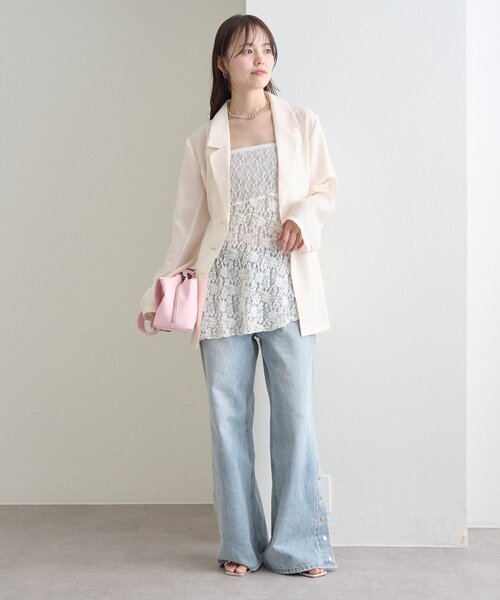 mystic(ミスティック)の「ベルト付きシアージャケット(その他アウター・レディース・アイボリー/チャコールグレー/ブラック・FREE)」の9枚目の写真