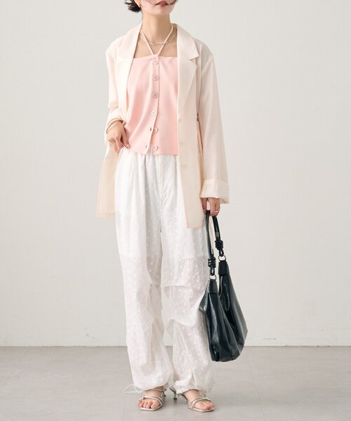 mystic(ミスティック)の「ベルト付きシアージャケット(その他アウター・レディース・アイボリー/チャコールグレー/ブラック・FREE)」の15枚目の写真