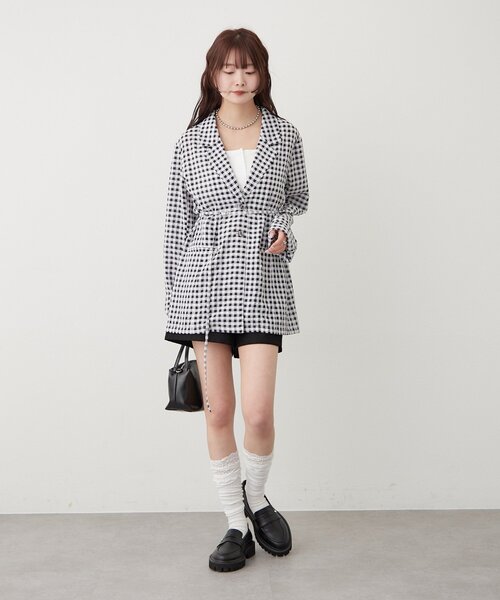 mystic(ミスティック)の「ベルト付きシアージャケット(その他アウター・レディース・アイボリー/チャコールグレー/ブラック・FREE)」の22枚目の写真