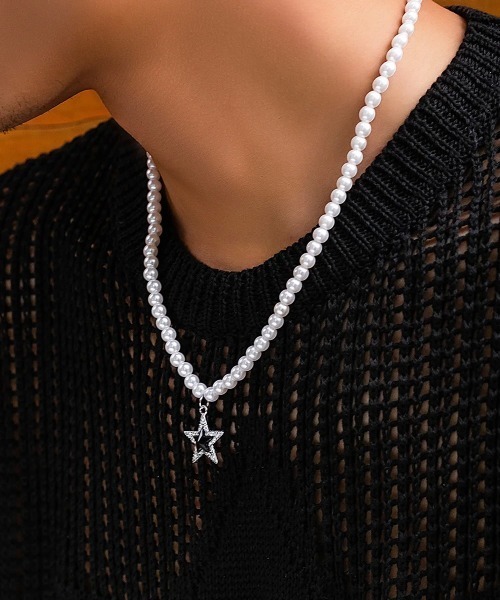 パール風ネックレス スタートップ Y2K 韓国 ヒップホップ(BDS