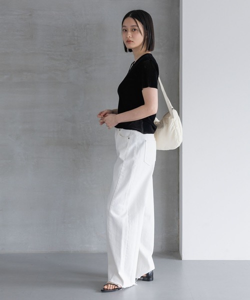 A part by（アパートバイ）の「アシメナイロンショルダー（ショルダーバッグ・レディース・ブラック/ライトベージュ・FREE）」の6枚目の写真