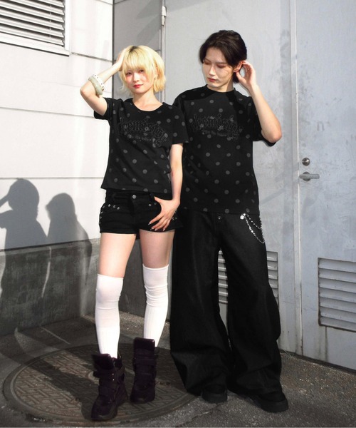 sedacle（セダクル）の「アソートアップリケ柄Tシャツ（Tシャツ/カットソー・レディース・ホワイト/ブラック/チャコールグレー/グレー・LARGE/MEDIUM/SMALL/X-SMALL）」の11枚目の写真
