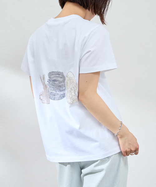 U by SPICK&SPAN（ユーバイスピックアンドスパン）の「GANNI / ガニー Basic Cotton Jersey Cute Animals（Tシャツ/カットソー・レディース・ホワイト・SMALL）」の3枚目の写真