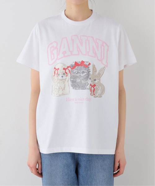 U by SPICK&SPAN（ユーバイスピックアンドスパン）の「GANNI / ガニー Basic Cotton Jersey Cute Animals（Tシャツ/カットソー・レディース・ホワイト・SMALL）」の8枚目の写真