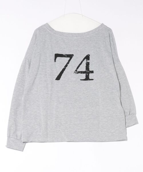 Songe(ソンジュ)の「ビックプリント2WAYオフショルダーロンT(Tシャツ/カットソー・レディース・グレー/レッド・FREE)」の15枚目の写真