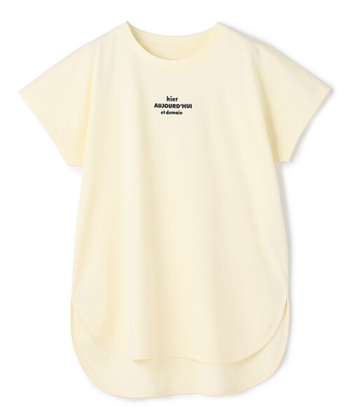 UNFILO(アンフィーロ)の「【新色追加】BEAUTY FORM-T cotton ロゴ フレンチスリーブ Tシャツ(Tシャツ/カットソー・レディース・アイボリー系1/ネイビー系1/ライトイエロー系1/ライトグレー系1/ホワイト系1/ベージュ系1/グレー系2/ホワイト系2・LARGE/MEDIUM/SMALL)」の8枚目の写真