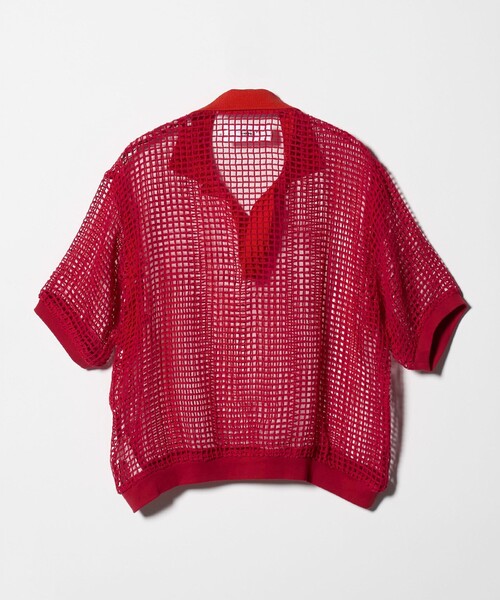 JANESMITH（ジェーンスミス）の「＜JANE SMITH ＞メッシュ スキッパー ニットプルオーバー（ニット/セーター・レディース・レッド・38）」の2枚目の写真