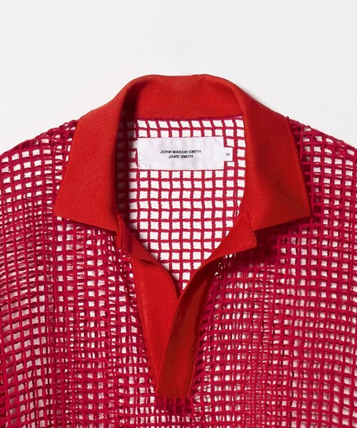 JANESMITH（ジェーンスミス）の「＜JANE SMITH ＞メッシュ スキッパー ニットプルオーバー（ニット/セーター・レディース・レッド・38）」の3枚目の写真