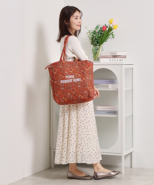 ITS'DEMO（イッツデモ）の「【A4対応】ラタプリントトート（トートバッグ・レディース・グリーン系その他2/ブラック系/グレー系/オレンジ系その他2/ダークブラウン系・00）」の13枚目の写真