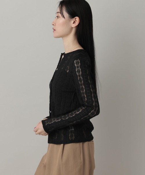 A part by(アパートバイ)の「カットレースカーディガン(カーディガン/ボレロ・レディース・ブラック/オフホワイト/ベージュ系その他・FREE)」の14枚目の写真