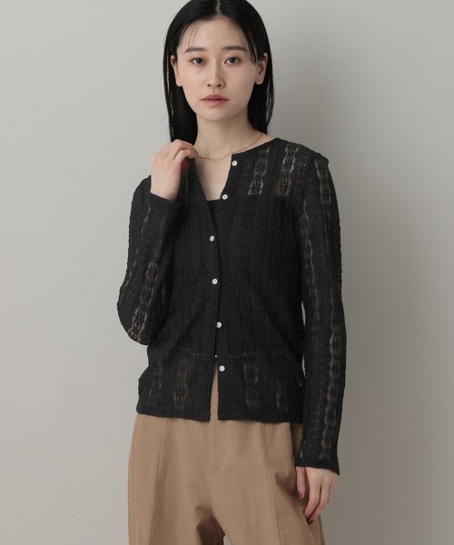 A part by(アパートバイ)の「カットレースカーディガン(カーディガン/ボレロ・レディース・ブラック/オフホワイト/ベージュ系その他・FREE)」の15枚目の写真