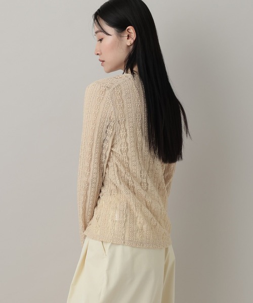 A part by(アパートバイ)の「カットレースカーディガン(カーディガン/ボレロ・レディース・ブラック/オフホワイト/ベージュ系その他・FREE)」の19枚目の写真