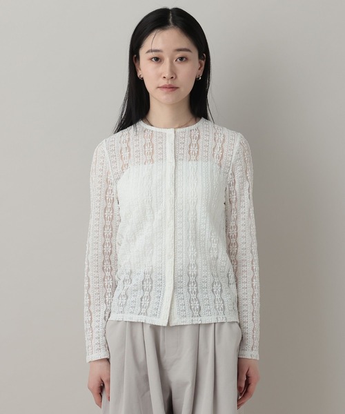 A part by(アパートバイ)の「カットレースカーディガン(カーディガン/ボレロ・レディース・ブラック/オフホワイト/ベージュ系その他・FREE)」の21枚目の写真