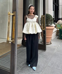 ANDRESD（アンドレスド）の「ボリュームリボンペプラムセットアップドレス   volume ribbon peplum setup dress（パンツドレス）」