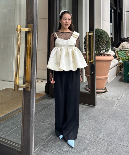 ボリュームリボンペプラムセットアップドレス / volume ribbon peplum