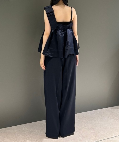 ボリュームリボンペプラムセットアップドレス / volume ribbon peplum