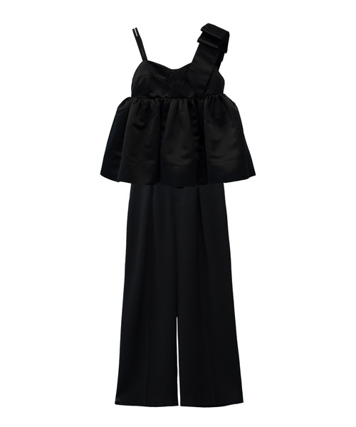 ボリュームリボンペプラムセットアップドレス / volume ribbon peplum