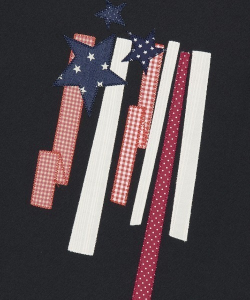 MAHAGRID（マハグリッド）の「『mahagrid/マハグリッド』 FLAG APPLIQUE RINGER CROP TEE/フラッグ アップリケ リンガー クロップ Tシャツ（Tシャツ/カットソー・レディース・グレー/チャコールグレー/ホワイト・XS）」の19枚目の写真