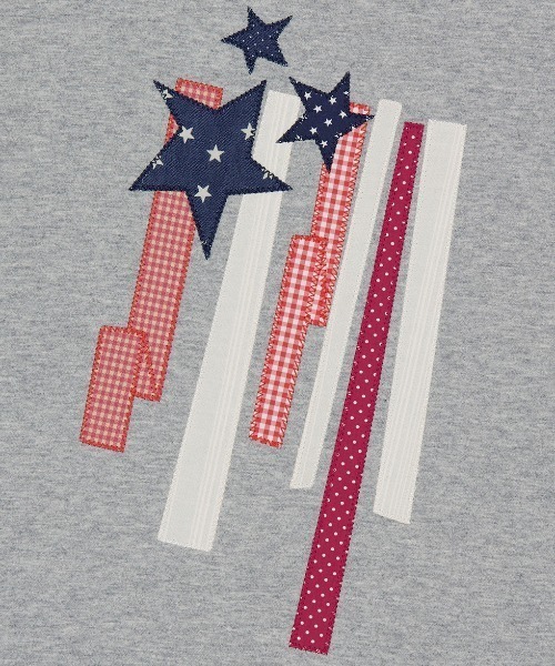MAHAGRID（マハグリッド）の「『mahagrid/マハグリッド』 FLAG APPLIQUE RINGER CROP TEE/フラッグ アップリケ リンガー クロップ Tシャツ（Tシャツ/カットソー・レディース・グレー/チャコールグレー/ホワイト・XS）」の21枚目の写真